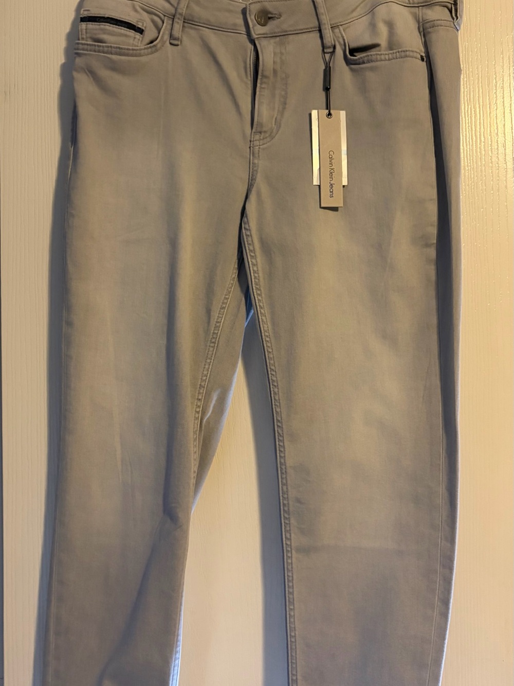 NWT Calvin Klein Gray Skinny Ankle Jeans W31 Stretch Denim